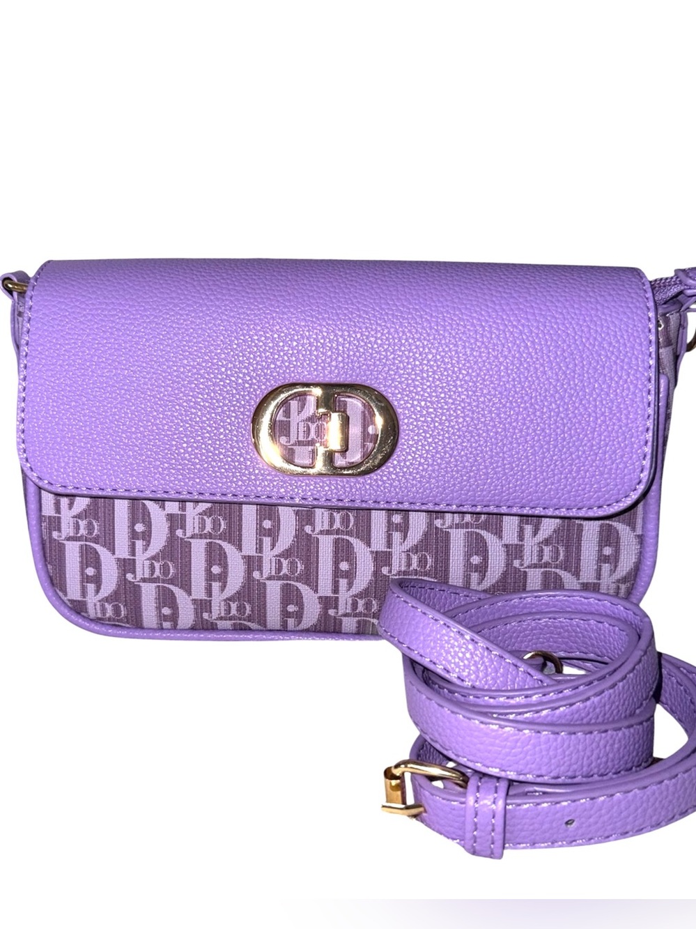 Fashion Purple X-body Bag with matching vegan leather strap - NWT